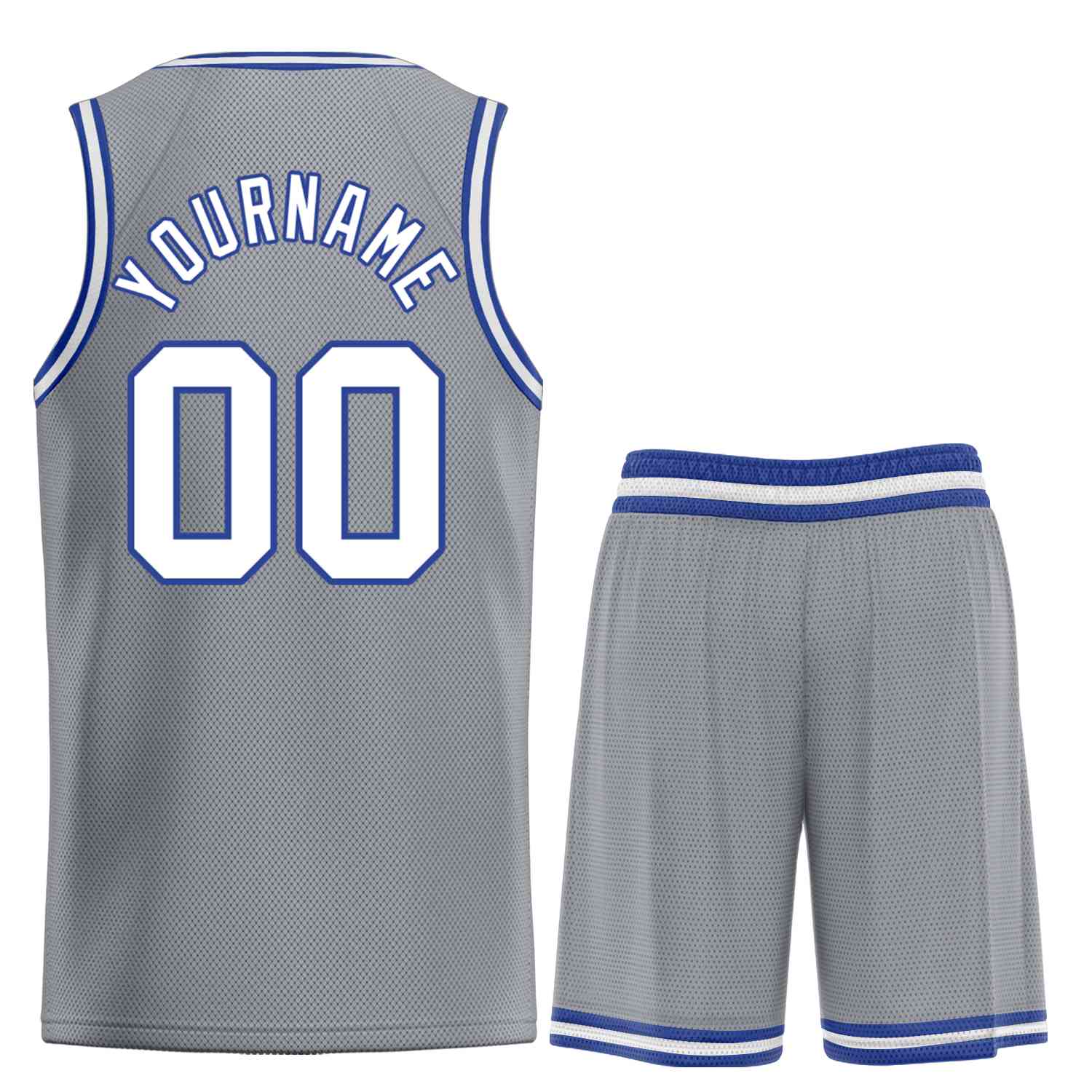 Custom Dark Gray White-Royal Classic Sets Bull Basketball Jersey