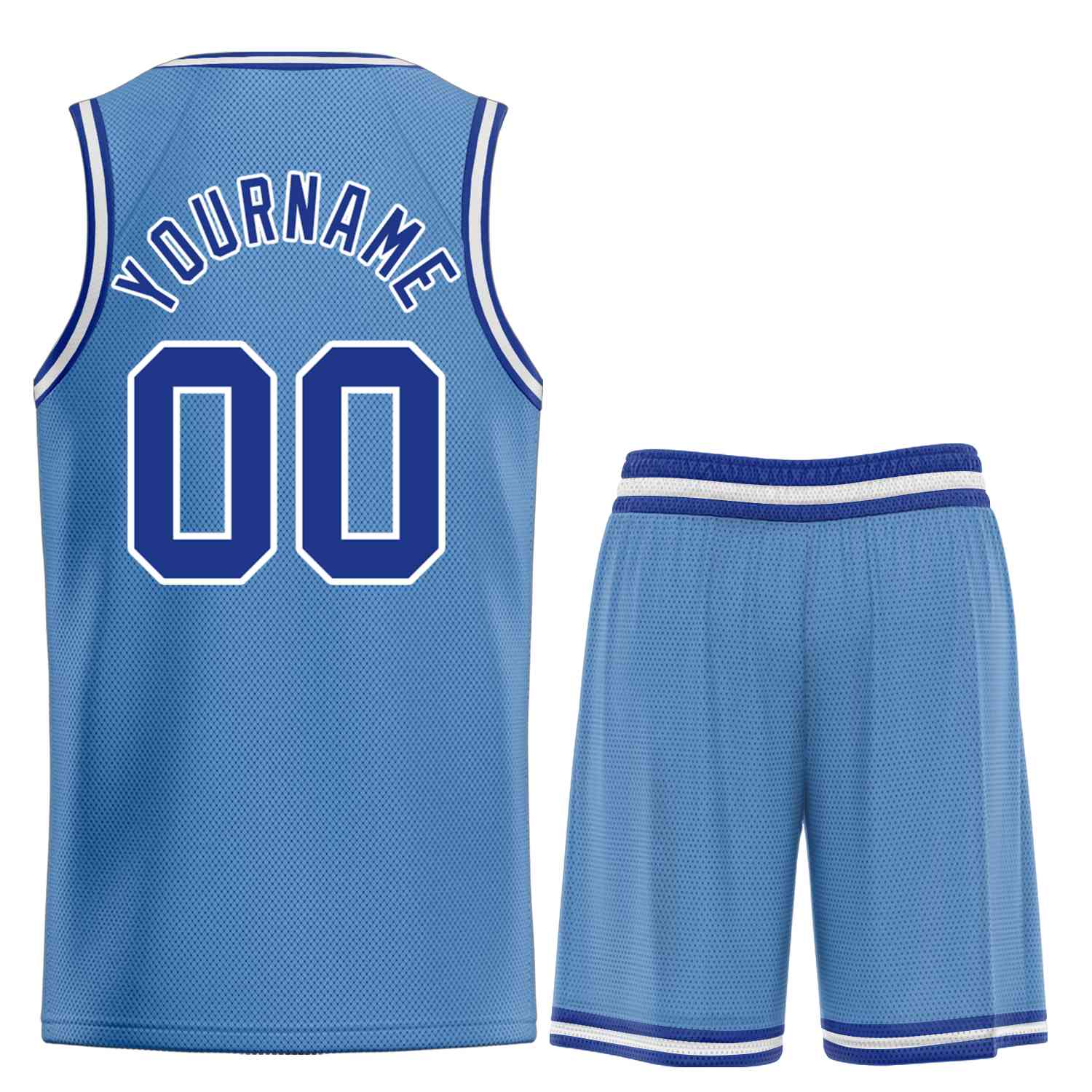 Maillot de basket-ball personnalisé bleu clair Royal-White Bull, ensembles classiques