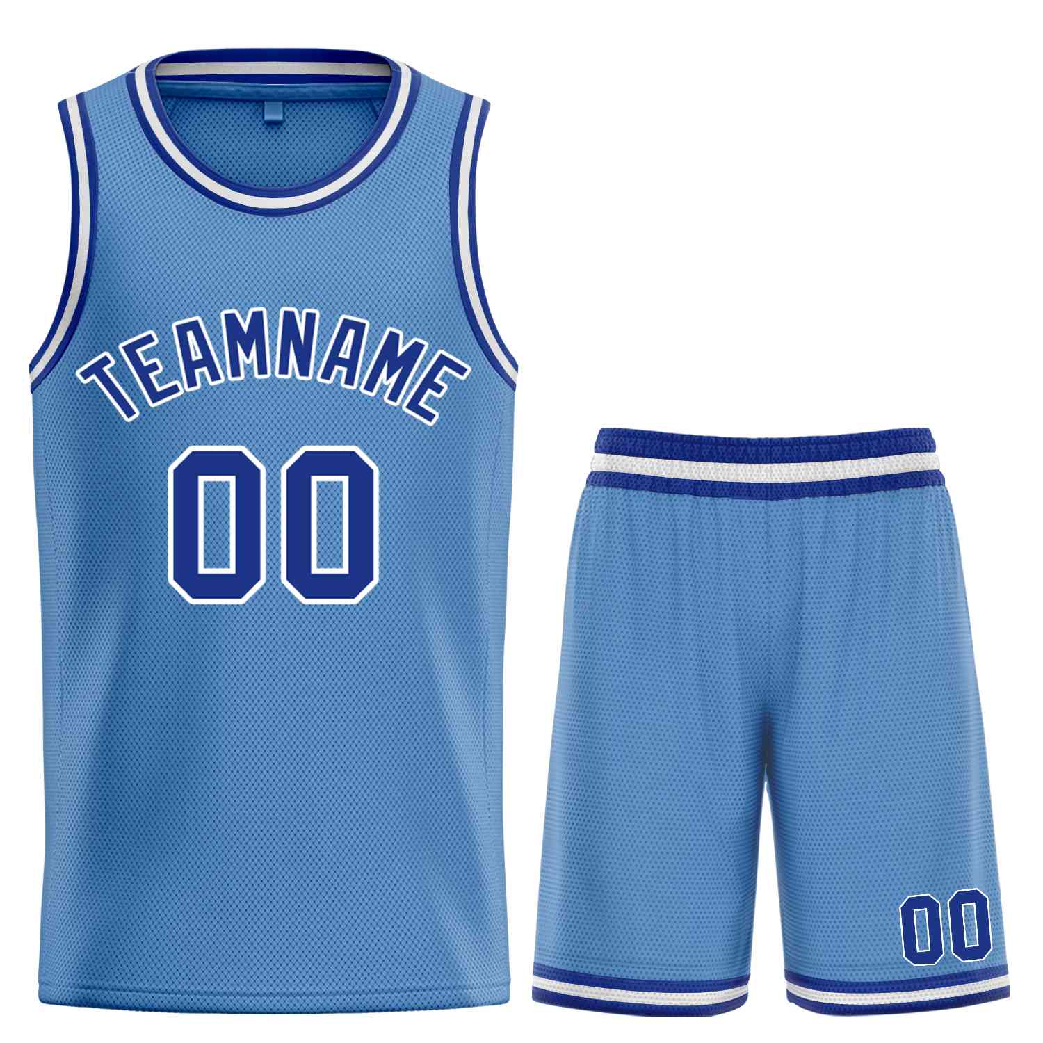 Maillot de basket-ball personnalisé bleu clair Royal-White Bull, ensembles classiques