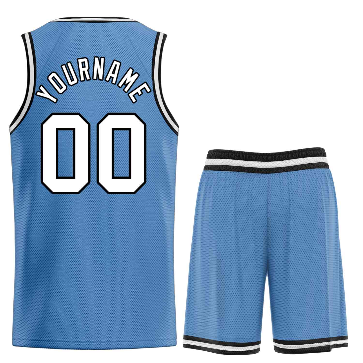 Custom Light Blue White-Black Bull Classic Sets Basketball Jersey