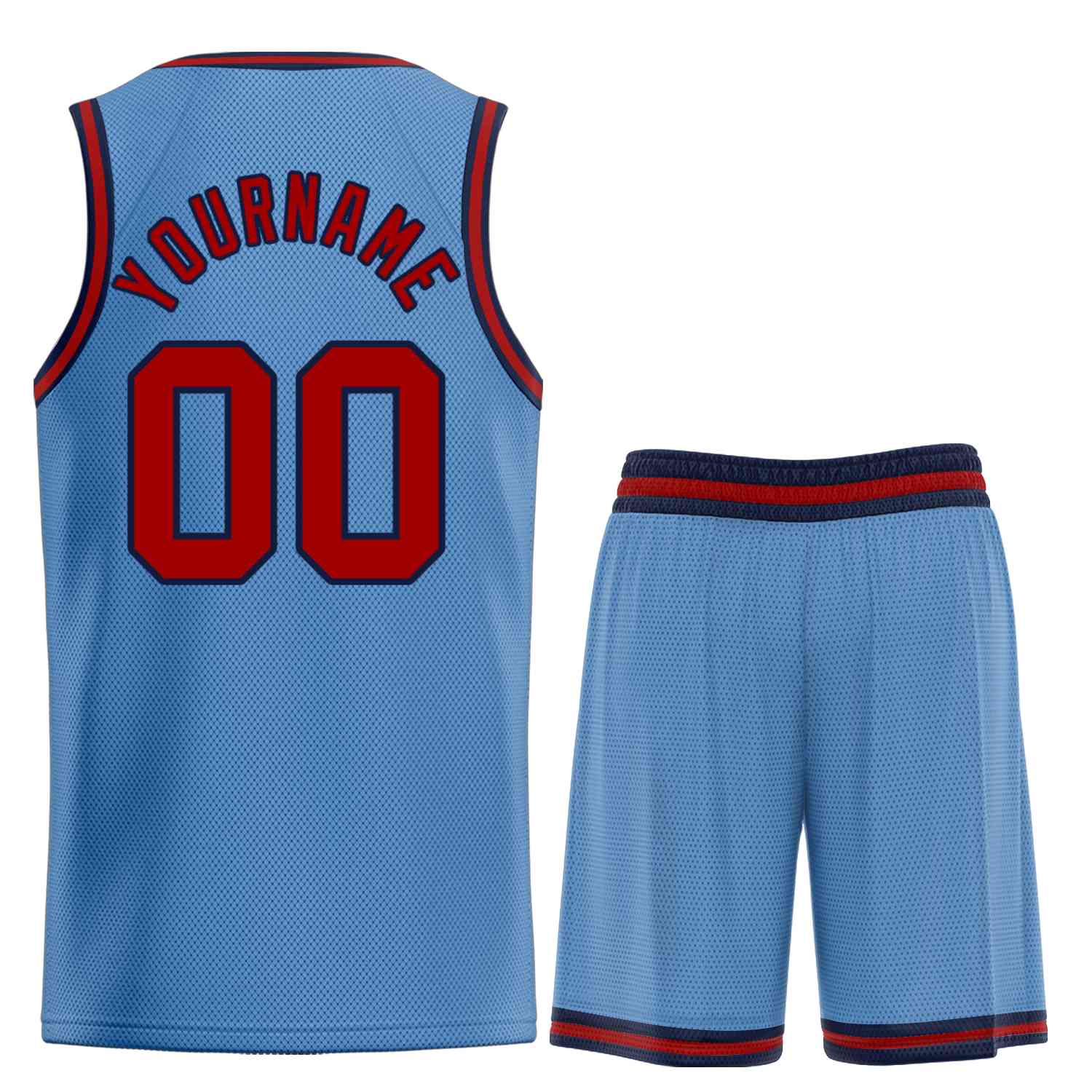 Custom Light Blue Maroon-Navy Bull Classic Sets Basketball Jersey