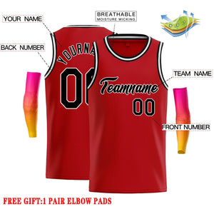 Custom Red Black-White Classic Tops Casual Basketball Jersey