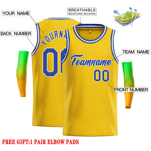 Custom Yellow Royal-White Classic Tops Casual Basketball Jersey