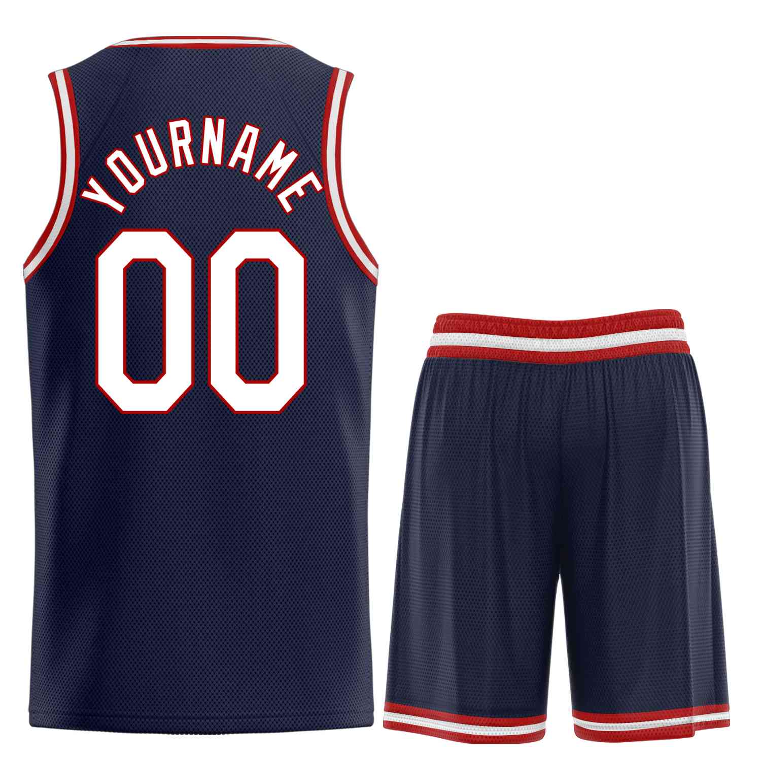 Custom Navy White-Red Heal Sports Uniform Classic Sets Basketball Jersey