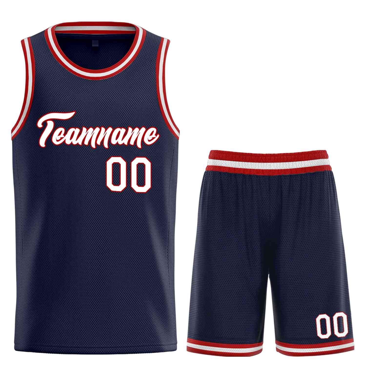 Custom Navy White-Red Heal Sports Uniform Classic Sets Basketball Jersey