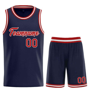 Custom Navy Red-White Heal Sports Uniform Classic Sets Basketball Jersey