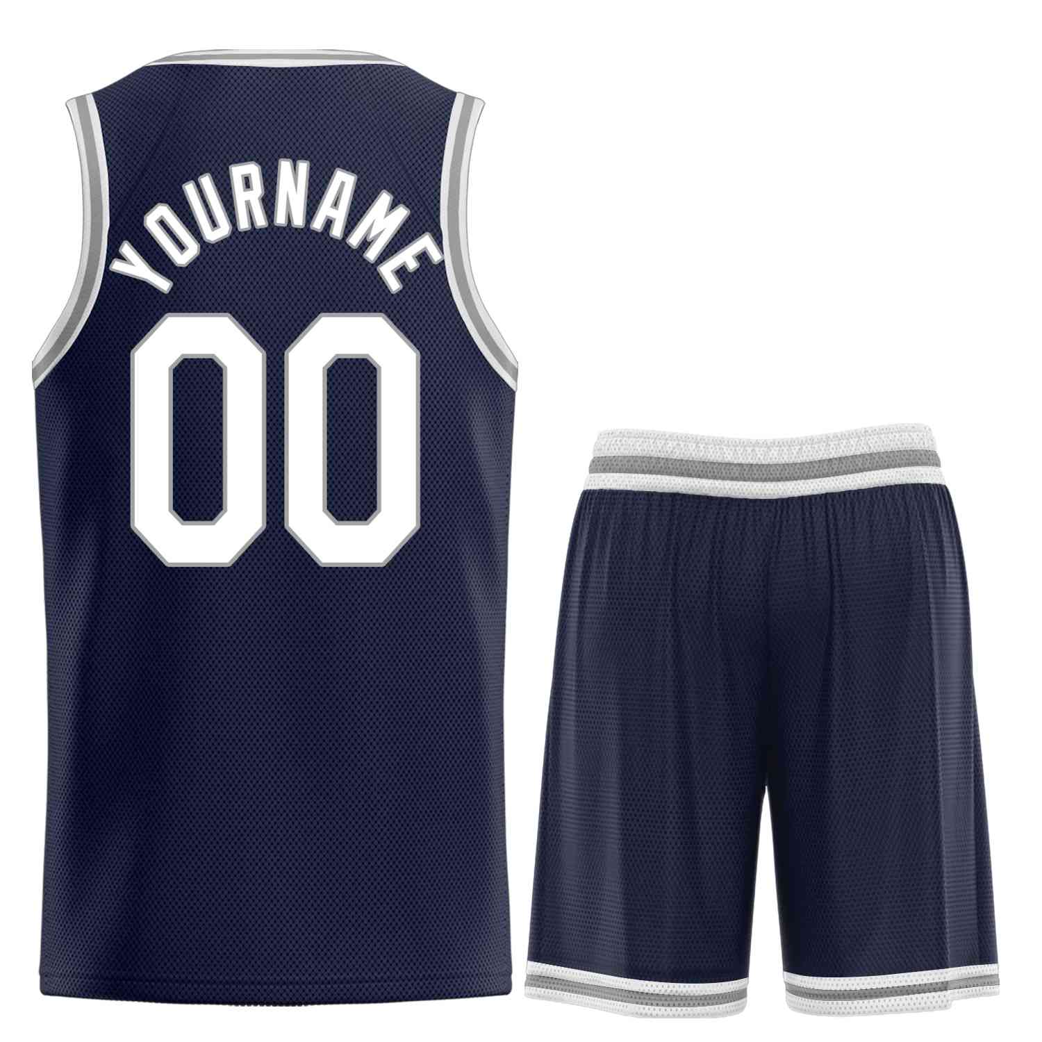 Custom Navy White-Gray Heal Sports Uniform Classic Sets Basketball Jersey