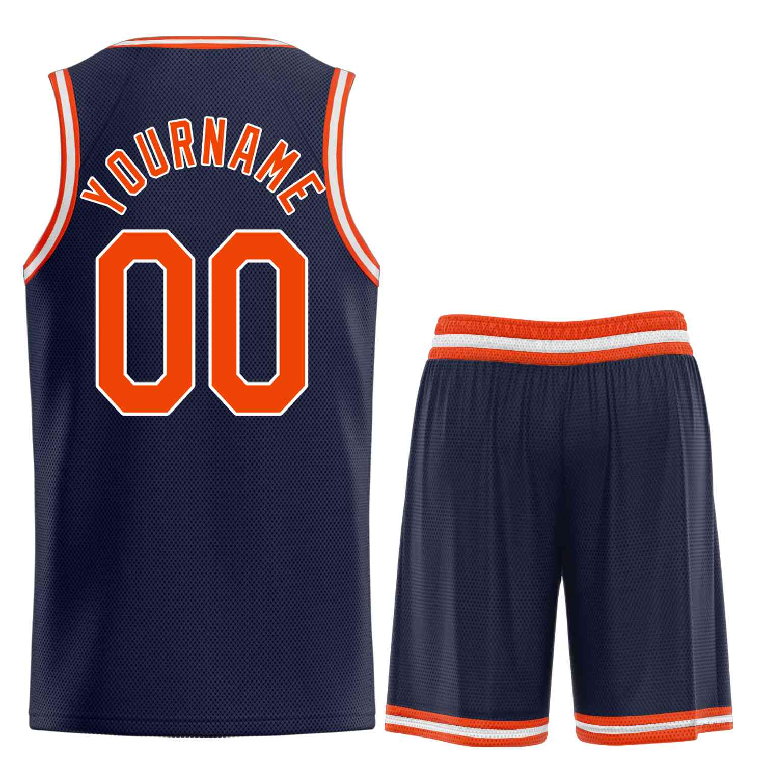 Custom Navy Orange-White Heal Sports Uniform Classic Sets Basketball Jersey