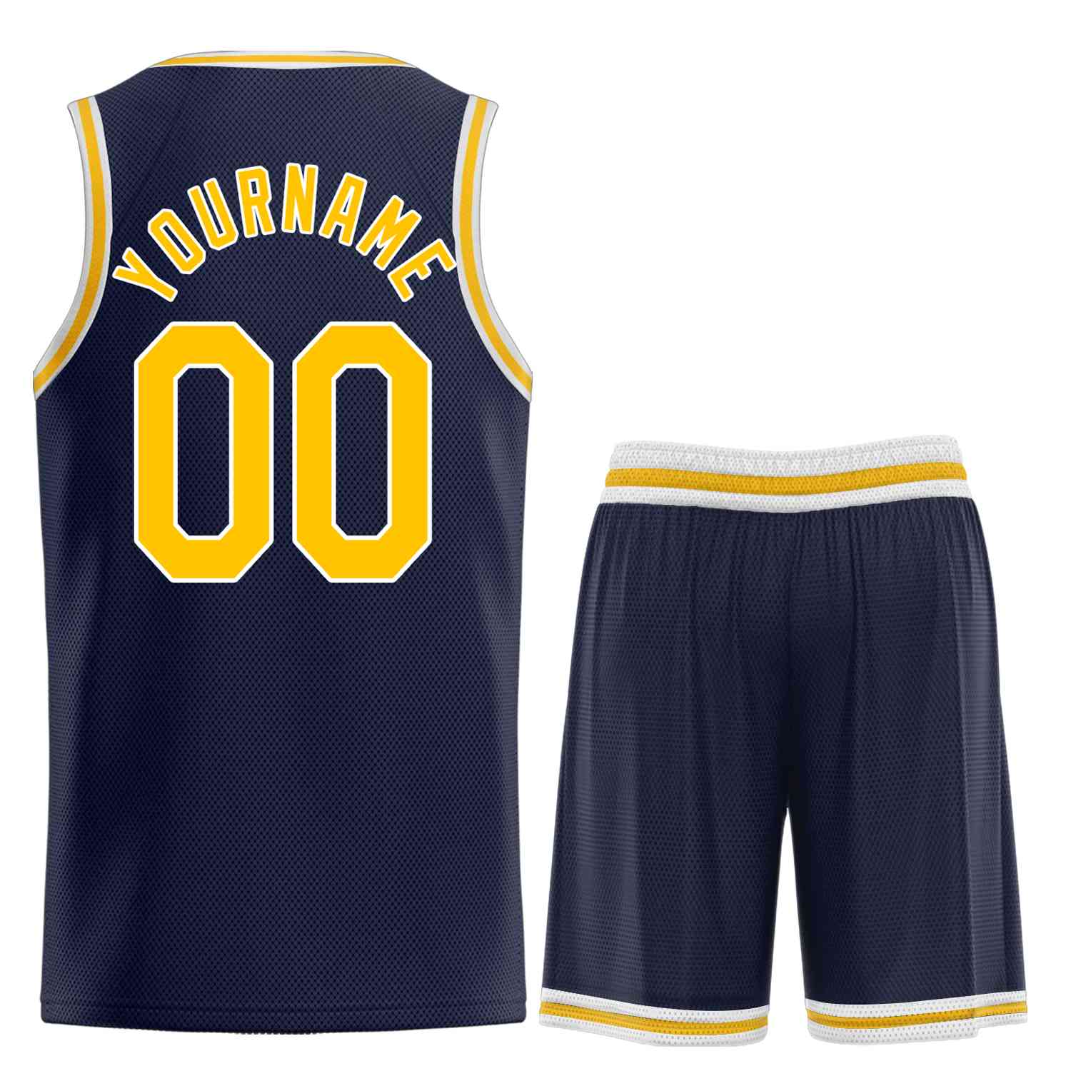 Uniforme de sport de guérison jaune-blanc personnalisé, ensembles classiques, maillot de basket-ball