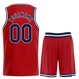 Uniforme de sport de guérison personnalisé, rouge marine-blanc, ensembles classiques, maillot de basket-ball