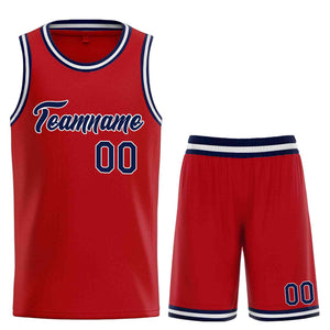 Uniforme de sport de guérison personnalisé, rouge marine-blanc, ensembles classiques, maillot de basket-ball