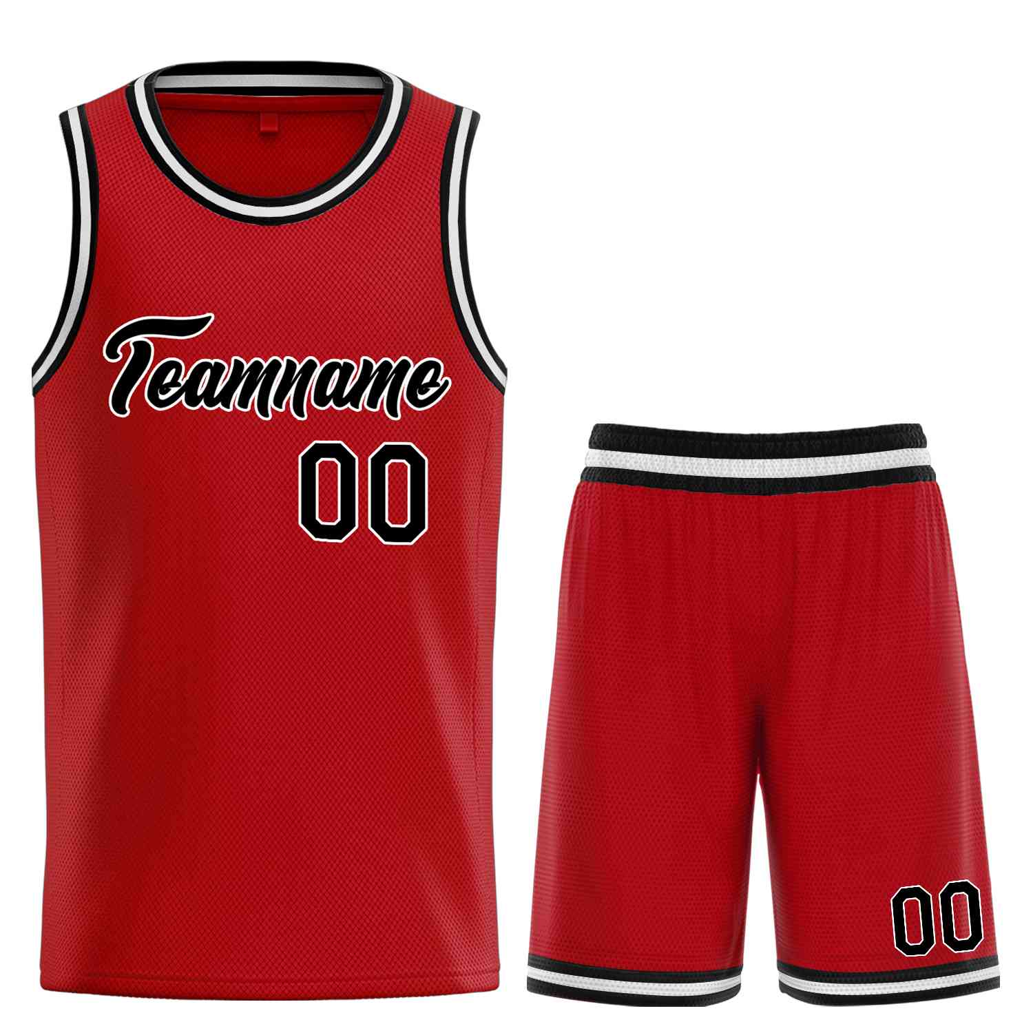 Uniforme de sport personnalisé rouge noir-blanc, ensembles classiques de basket-ball, maillot de basket-ball