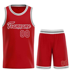 Uniforme de sport de guérison blanc rouge personnalisé, ensembles classiques de maillot de basket-ball