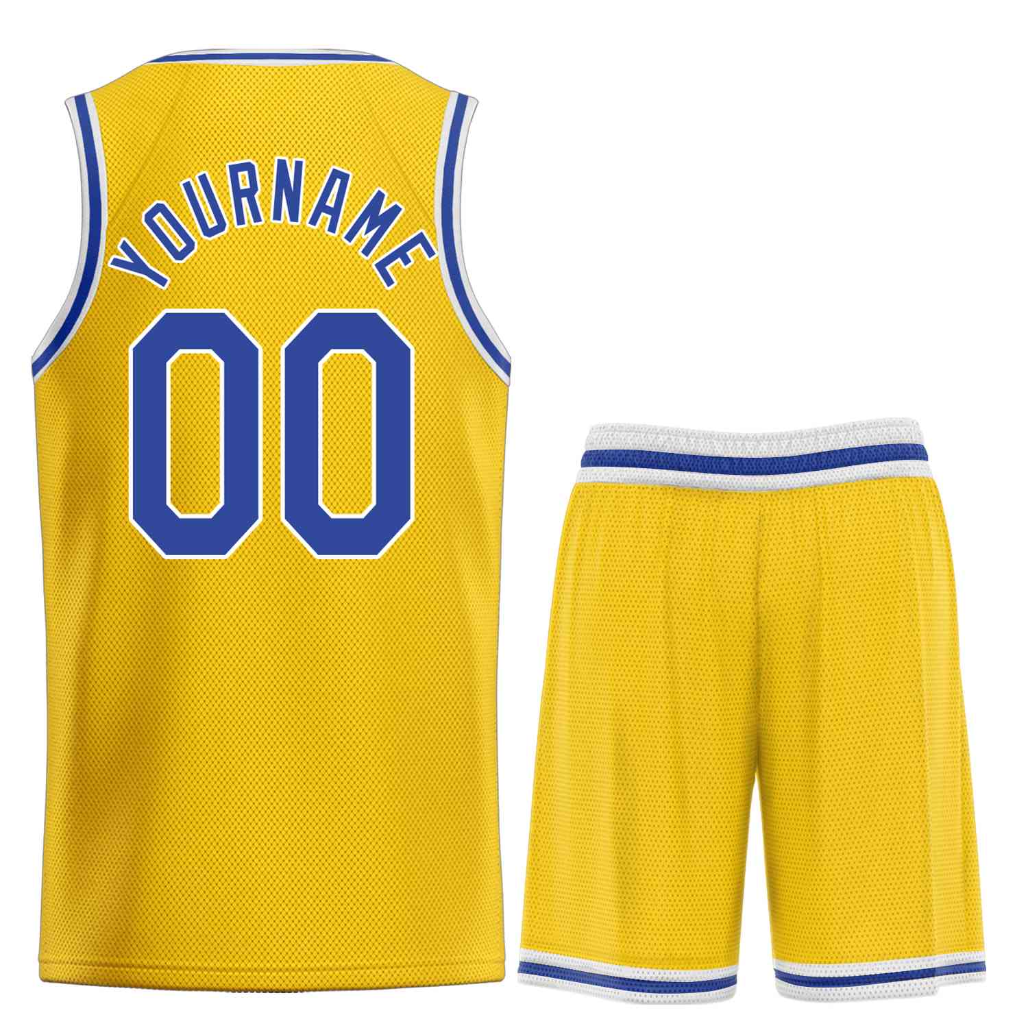 Uniforme de sport de guérison jaune Royal-blanc personnalisé, ensembles classiques, maillot de basket-ball