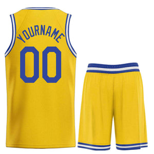 Uniforme de sport Royal Heal jaune personnalisé, ensembles classiques, maillot de basket-ball