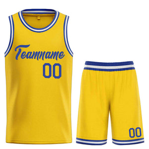 Uniforme de sport Royal Heal jaune personnalisé, ensembles classiques, maillot de basket-ball