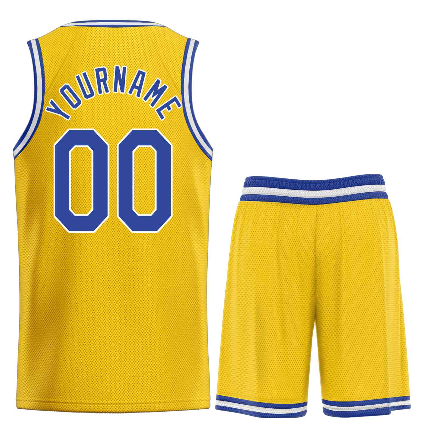 Uniforme de sport de guérison jaune Royal-blanc personnalisé, ensembles classiques, maillot de basket-ball