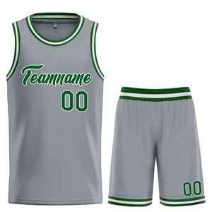 Custom Dark Gray Green-White Heal Sports Uniform Classic Sets Basketball Jersey