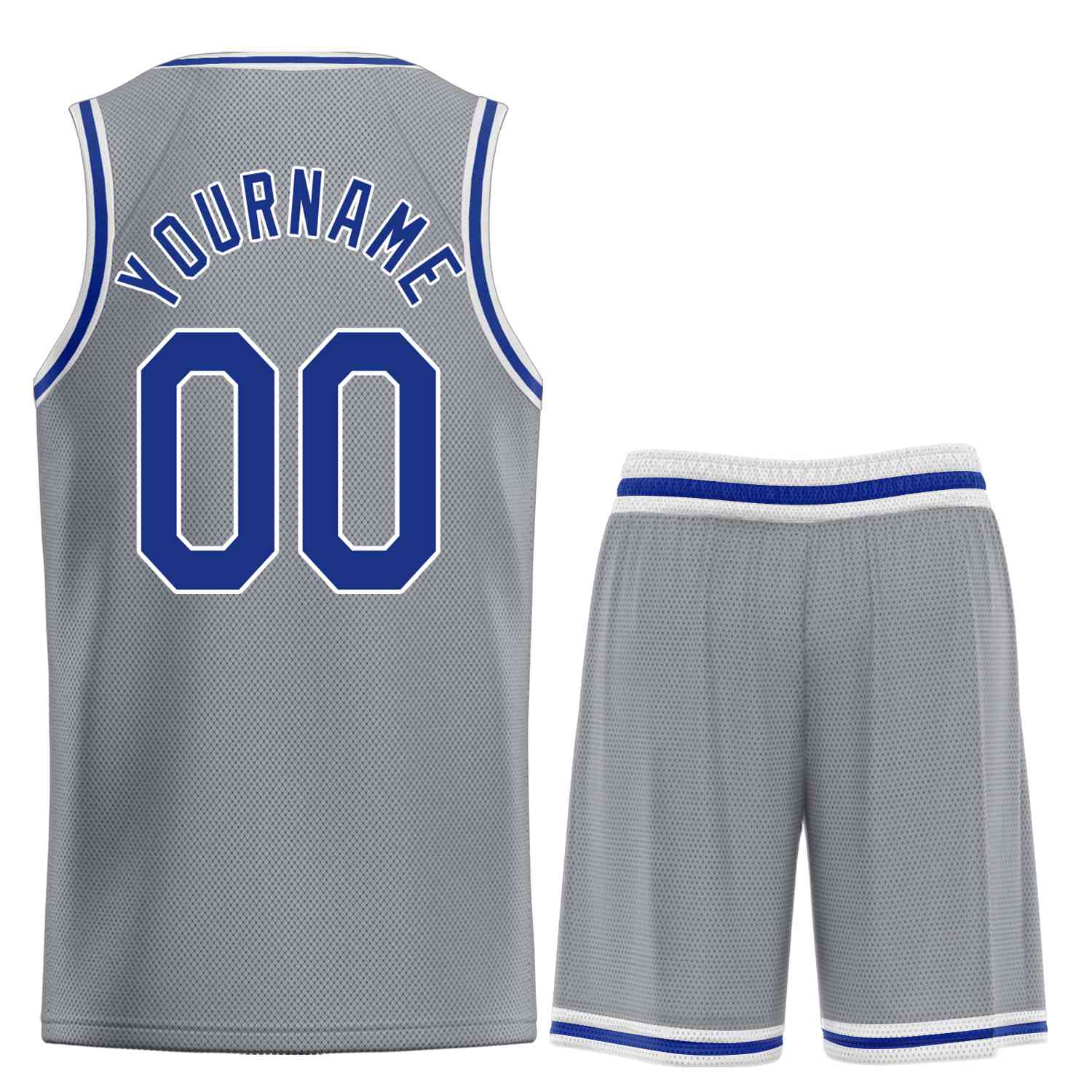 Uniforme de sport personnalisé gris foncé Royal-blanc, ensembles classiques, maillot de basket-ball