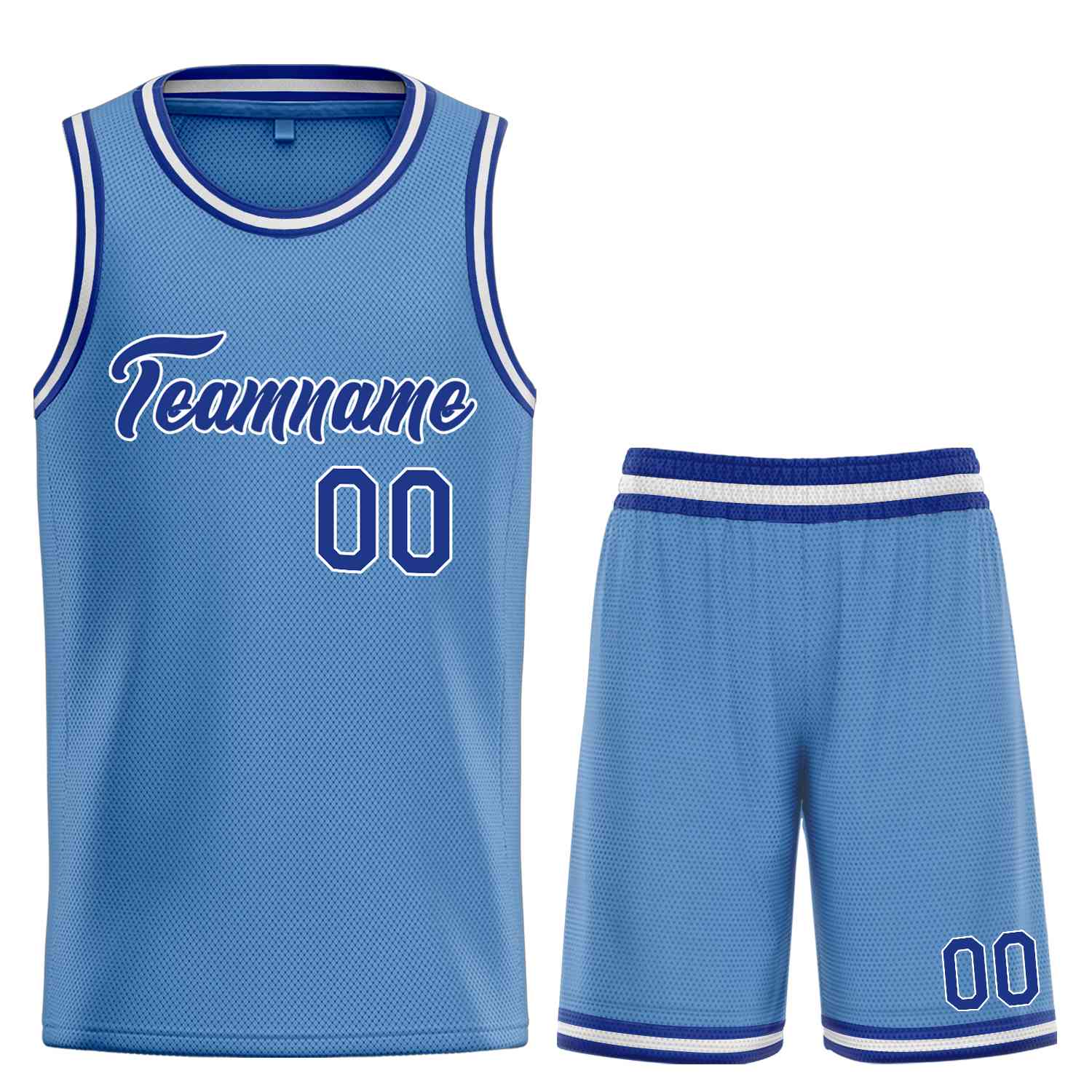 Uniforme de sport personnalisé bleu clair Royal-blanc, ensembles classiques, maillot de basket-ball