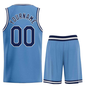 Uniforme de sport personnalisé bleu marine-blanc, ensembles classiques de basket-ball, maillot de basket-ball