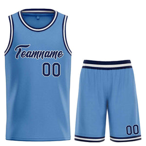 Custom Light Blue Navy-White Heal Sports Uniform Classic Sets Basketball Jersey