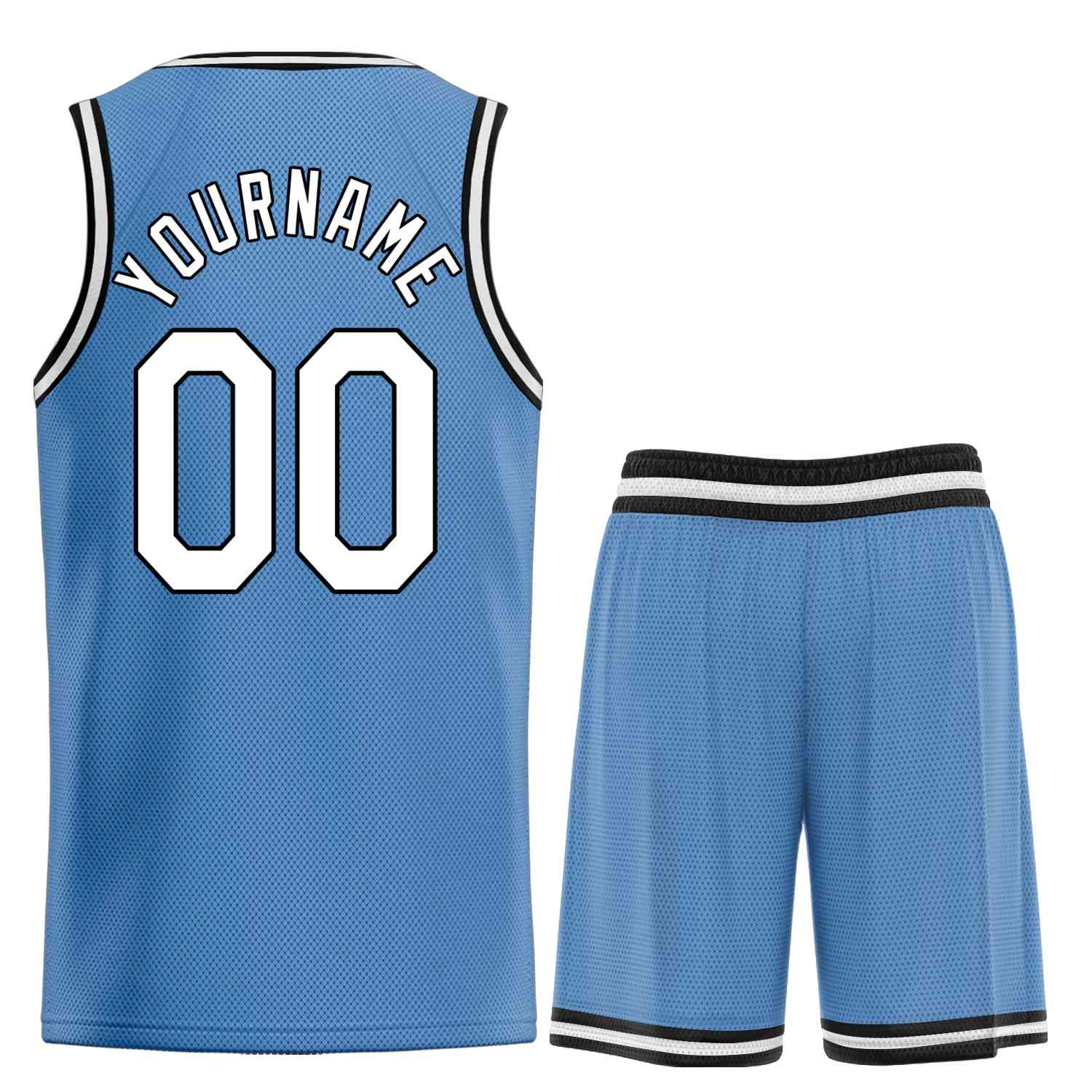 Custom Light Blue White-Black Heal Sports Uniform Classic Sets Basketball Jersey