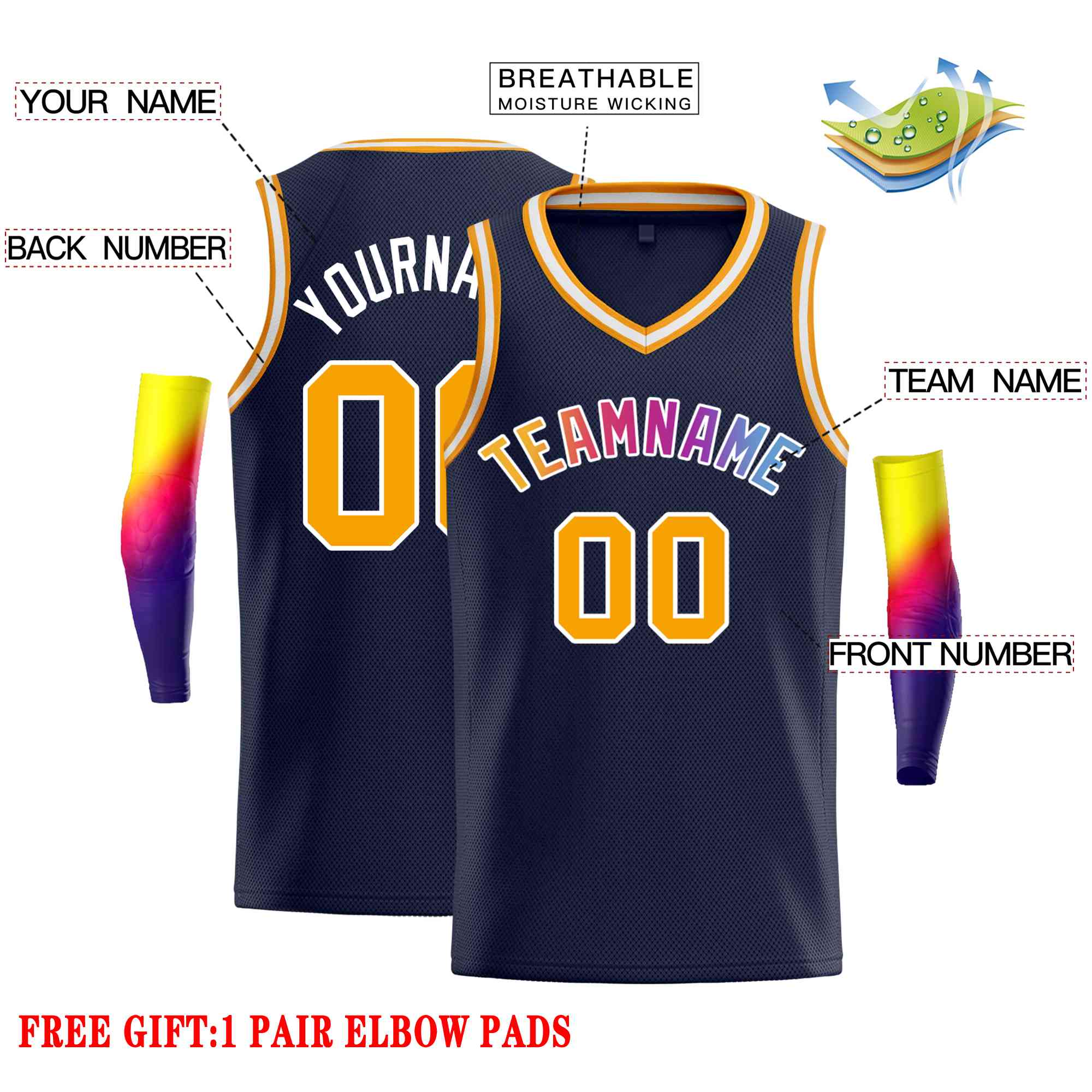 Custom Navy Powder Blue-White Classic Tops Men Casual Basketball Jersey