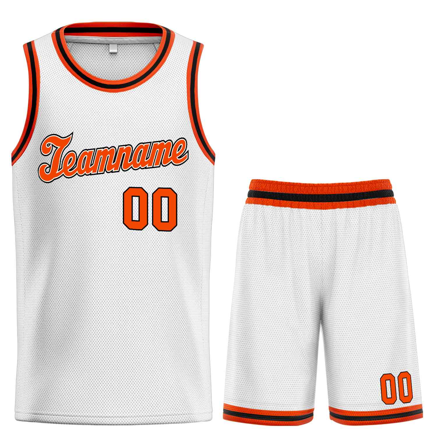 Maillot de basket-ball uniforme de sport, ensemble classique blanc Orange-noir personnalisé