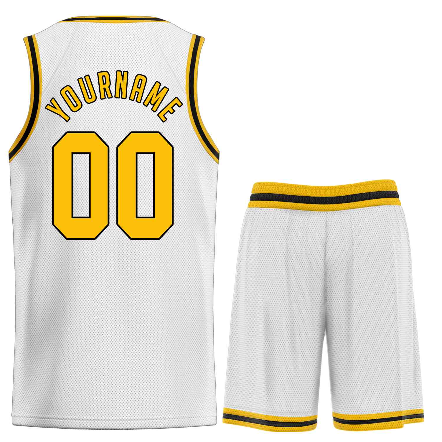 Custom White Yellow-Black Classic Sets Sports Uniform Basketball Jersey