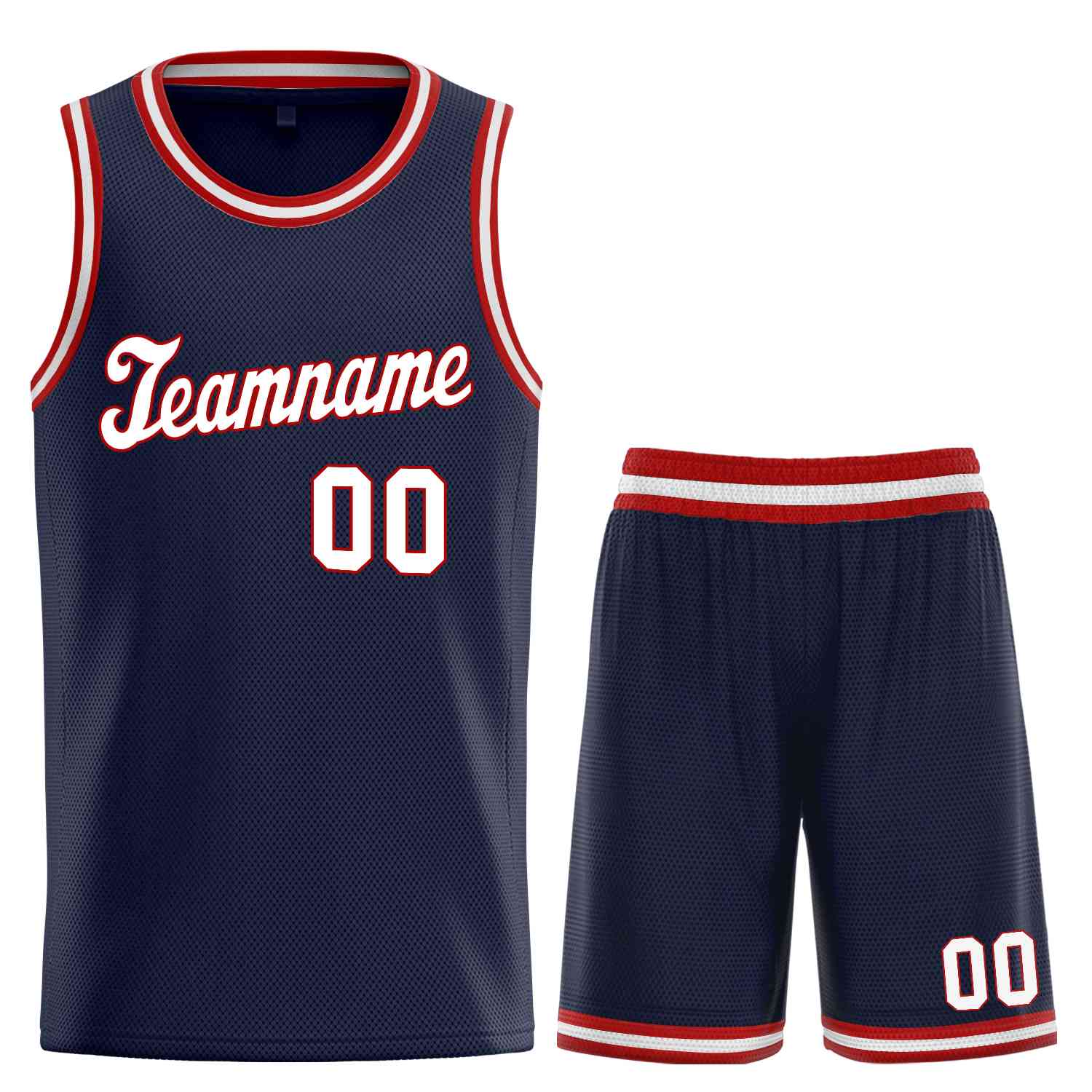 Custom Navy White-Red Classic Sets Sports Uniform Basketball Jersey