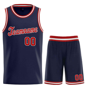 Custom Navy Red-White Classic Sets Sports Uniform Basketball Jersey