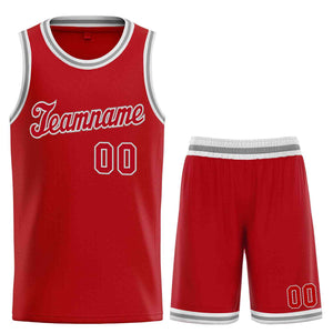 Ensembles classiques rouges et blancs personnalisés, maillot de basket-ball uniforme de sport