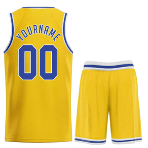 Ensembles classiques jaune Royal-blanc personnalisés, maillot de basket-ball uniforme de sport