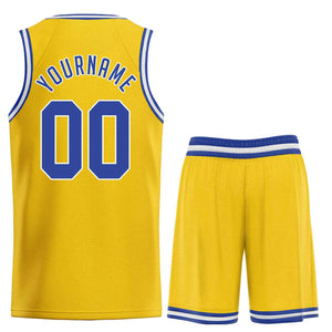 Ensembles classiques jaune Royal-blanc personnalisés, maillot de basket-ball uniforme de sport