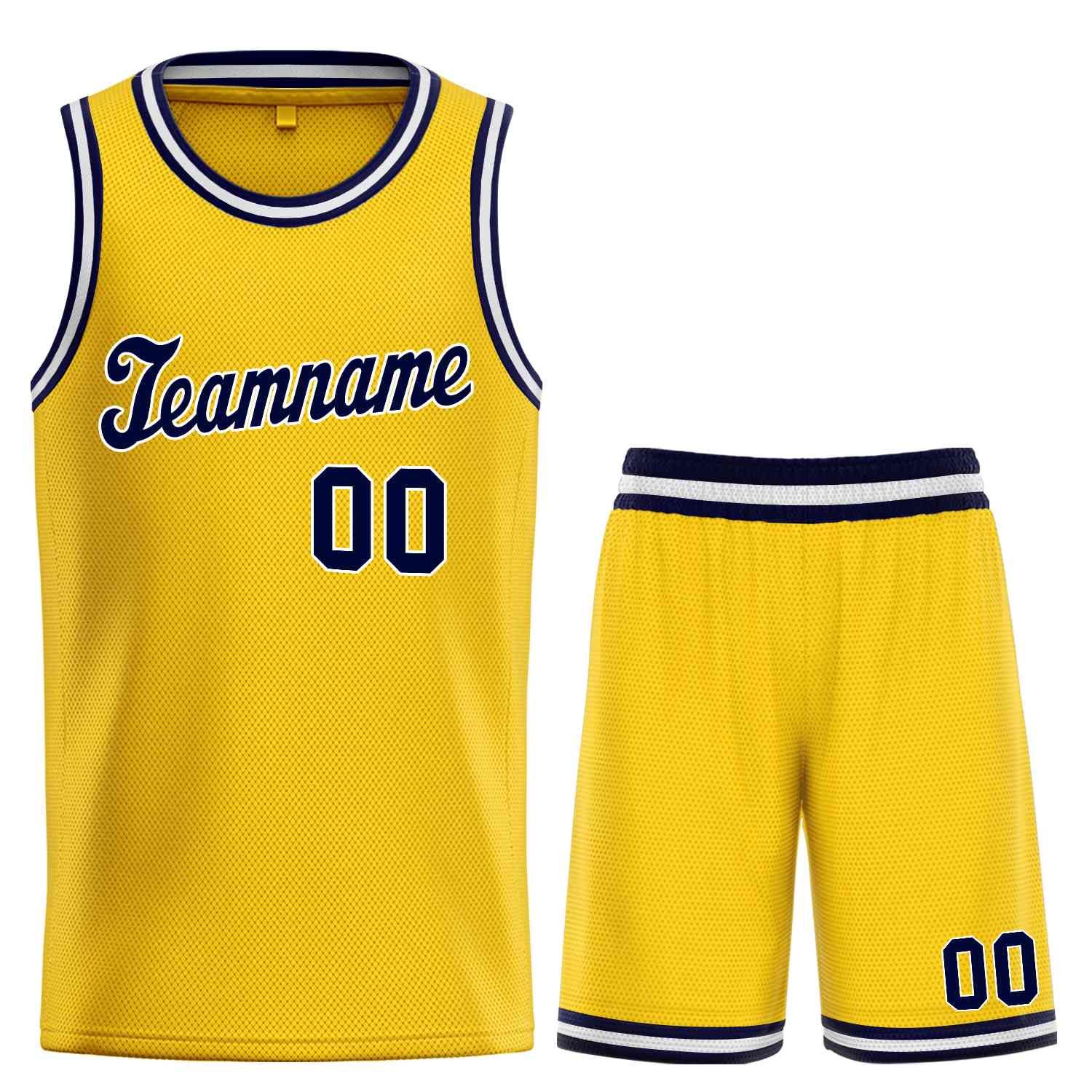 Ensembles classiques jaunes et blancs personnalisés, uniforme de sport, maillot de basket-ball