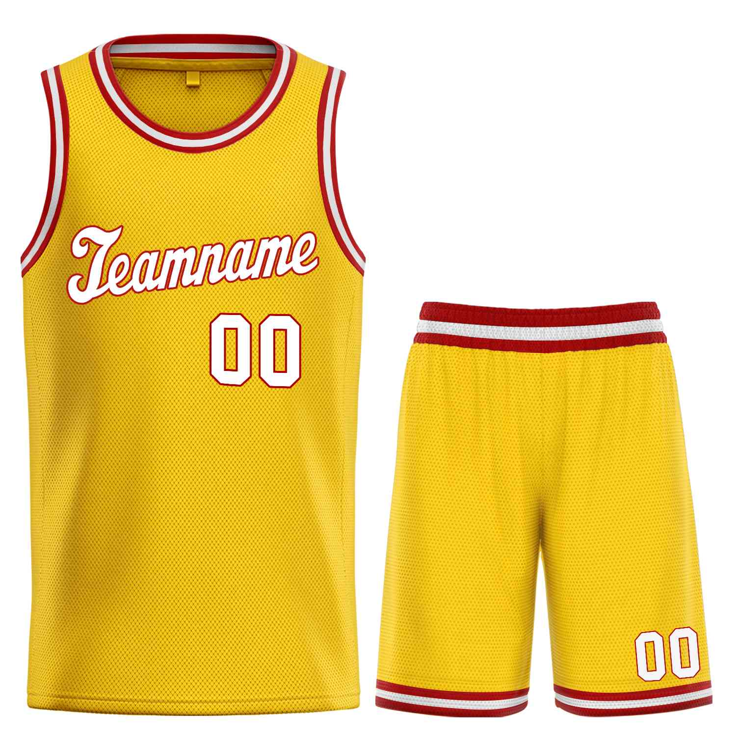 Ensembles classiques jaunes, blancs et rouges personnalisés, uniforme de sport, maillot de basket-ball