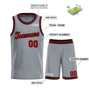 Custom Dark Gray Maroon-Black Classic Sets Sports Uniform Basketball Jersey