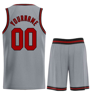 Custom Dark Gray Maroon-Black Classic Sets Sports Uniform Basketball Jersey