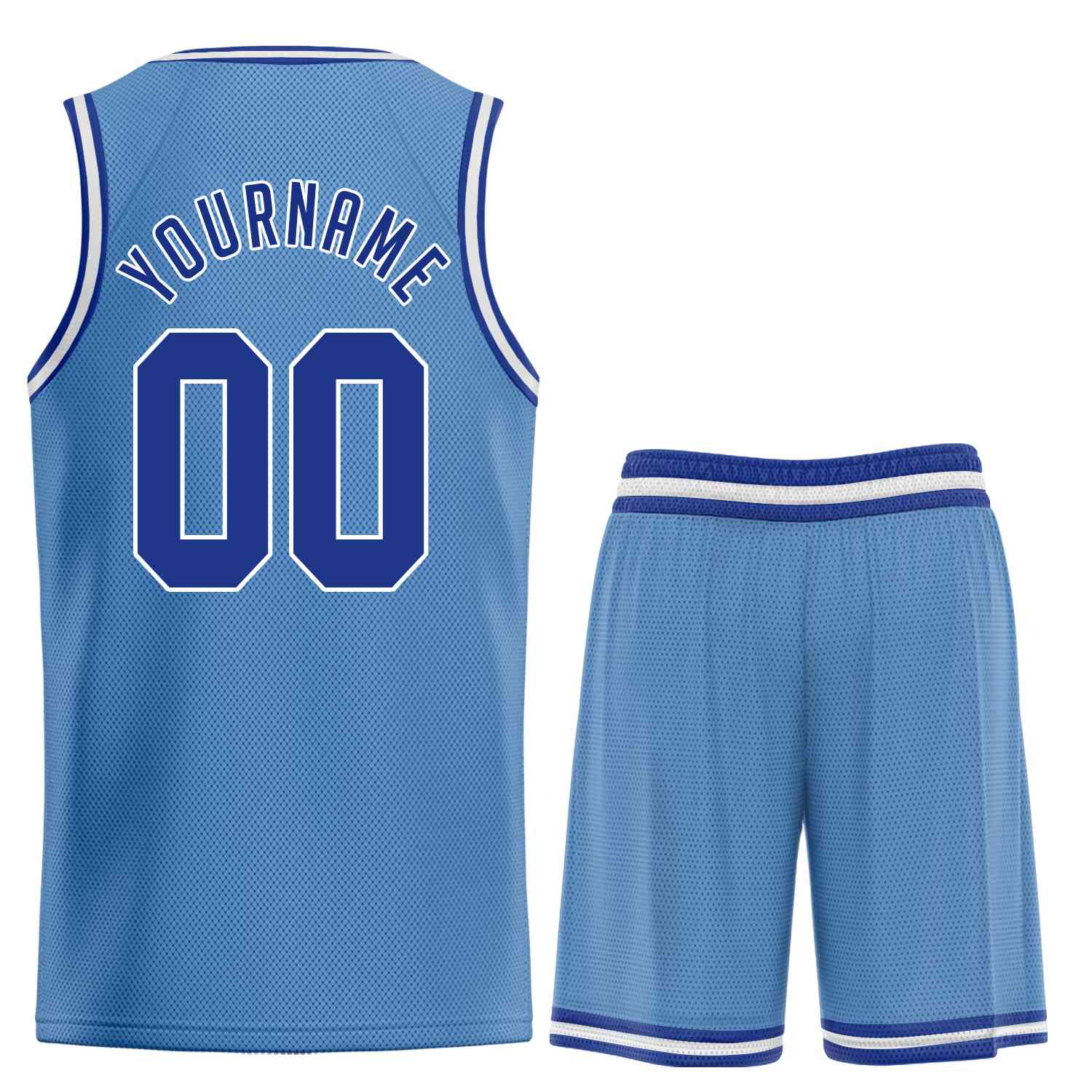 Le classique blanc bleu clair personnalisé définit le maillot de basket-ball uniforme de sport