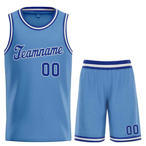 Le classique blanc bleu clair personnalisé définit le maillot de basket-ball uniforme de sport