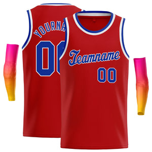 Maillot de basket-ball athlétique classique rouge Royal-blanc personnalisé