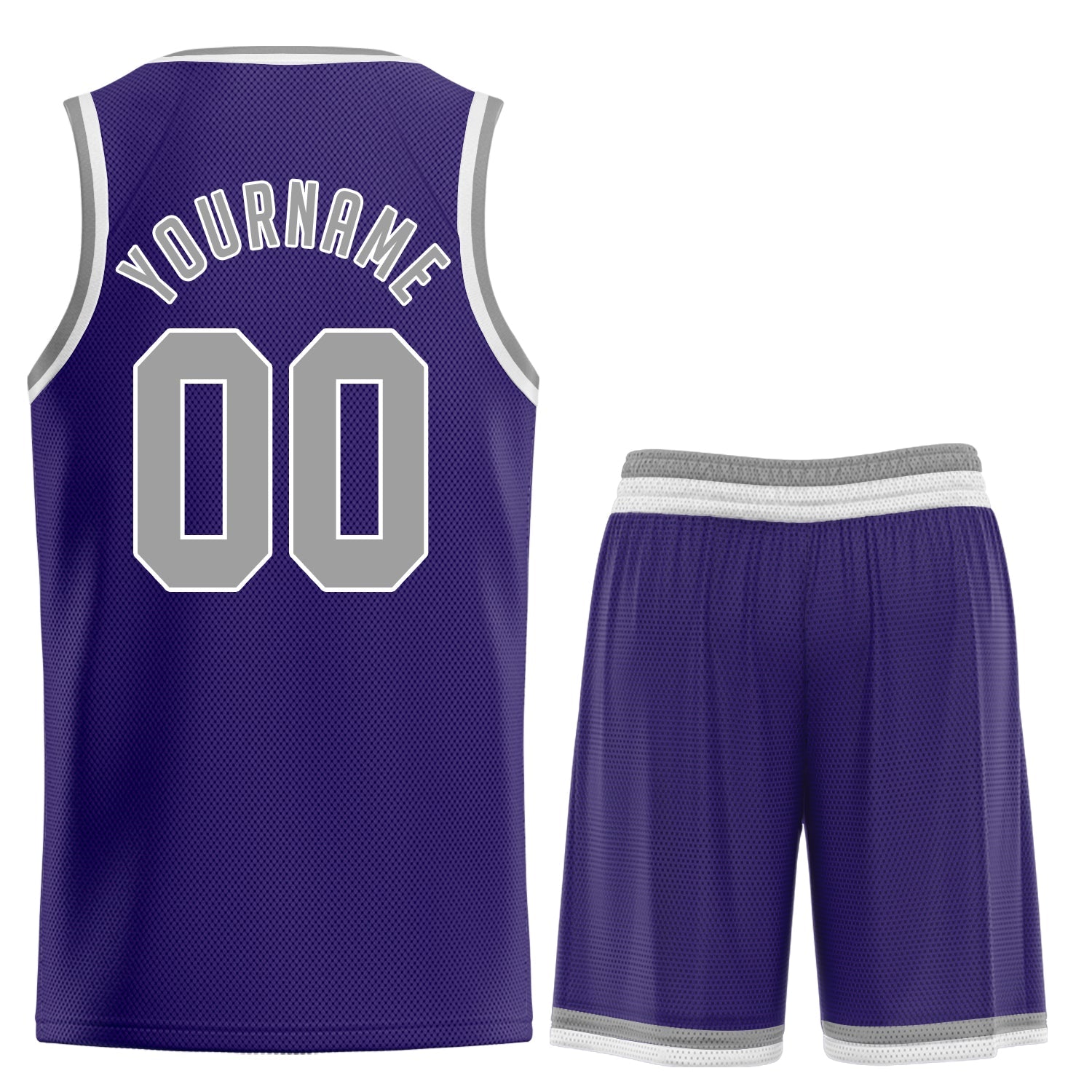 Custom Purple Gray-White Classic Tops Men Athletic Basketball Jersey