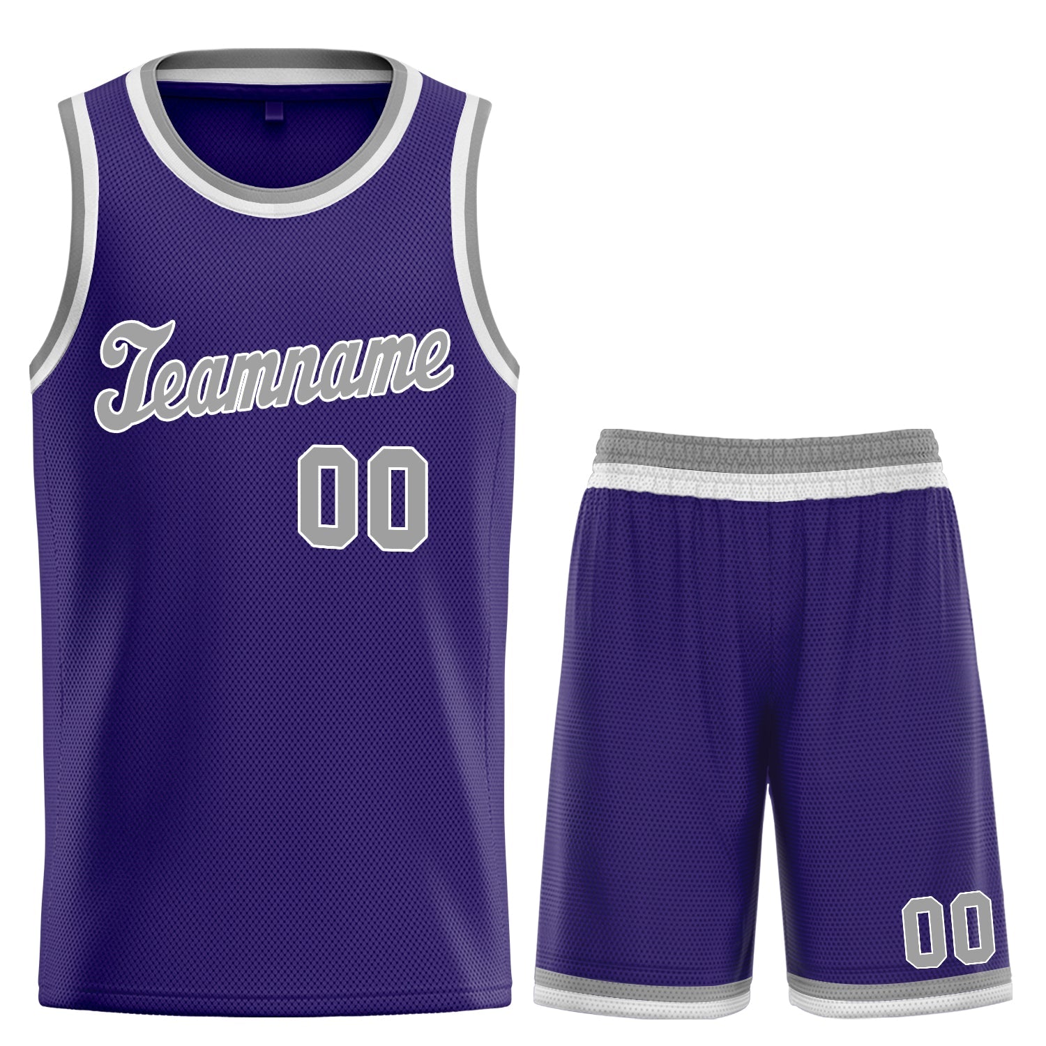 Custom Purple Gray-White Classic Tops Men Athletic Basketball Jersey