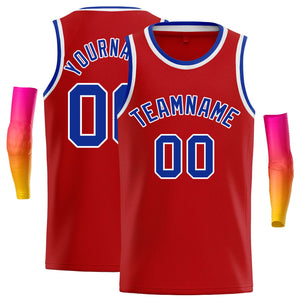 Custom Red Royal-White Classic Tops Casual Basketball Jersey