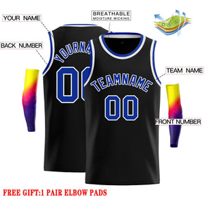 Custom Black Royal-White Classic Tops Casual Basketball Jersey