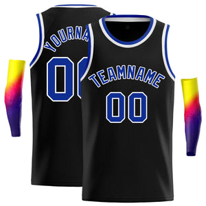 Custom Black Royal-White Classic Tops Casual Basketball Jersey