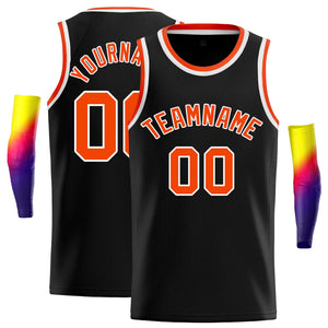 Custom Black Orange-White Classic Tops Casual Basketball Jersey