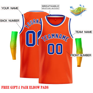 Custom Orange Royal-White Classic Tops Casual Basketball Jersey