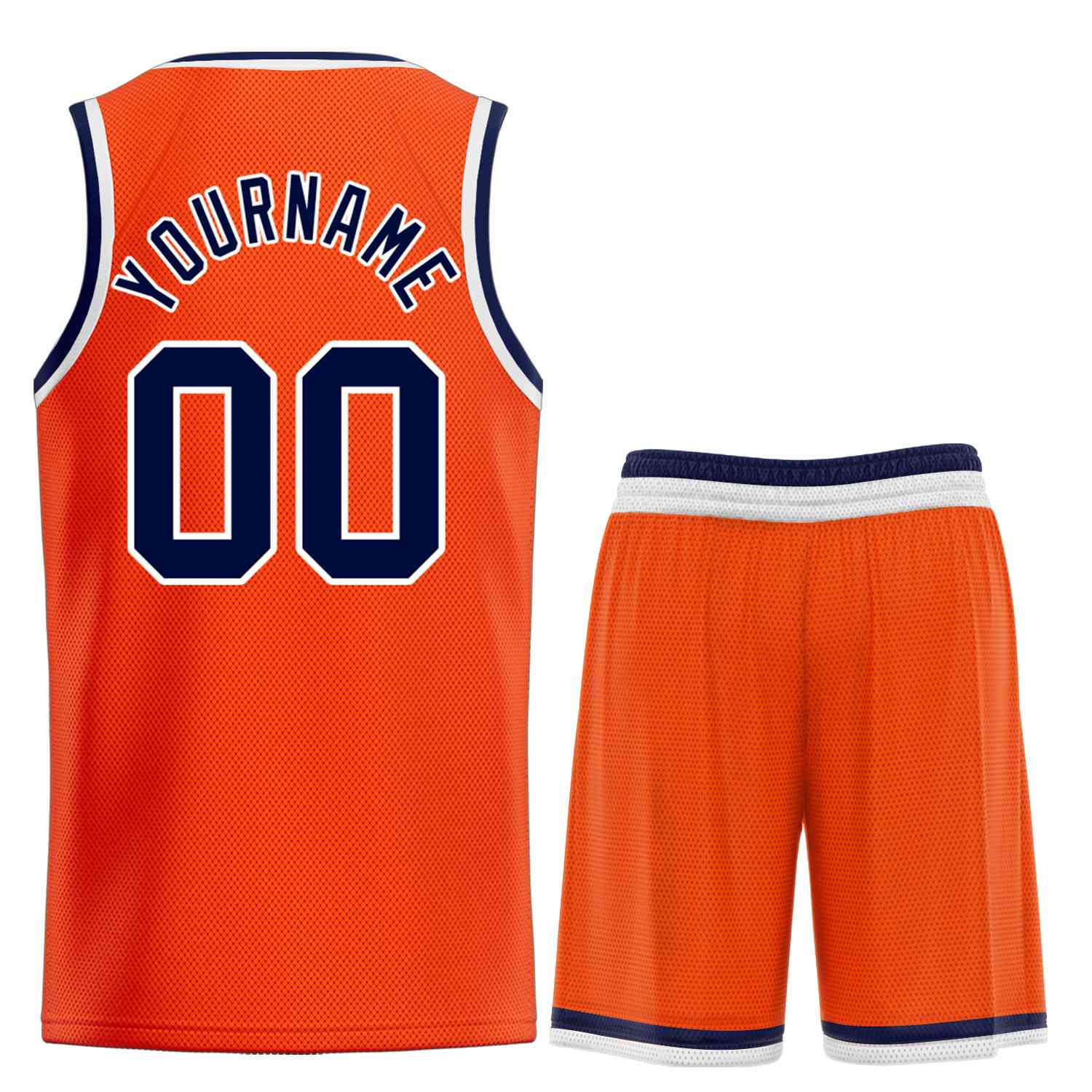 Maillot de basket-ball personnalisé Orange marine-blanc Bull Classic